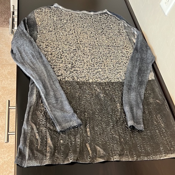 Avant Toi Loose fit sequined distressed pullover sweater coated, cashmere/silk - Picture 6 of 9